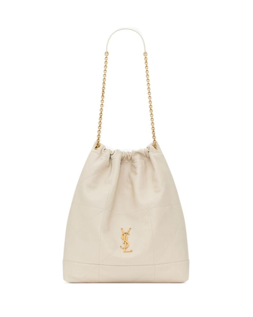 Saint Laurent Natural Jamie Logo Plaque Large Shoulder Bag