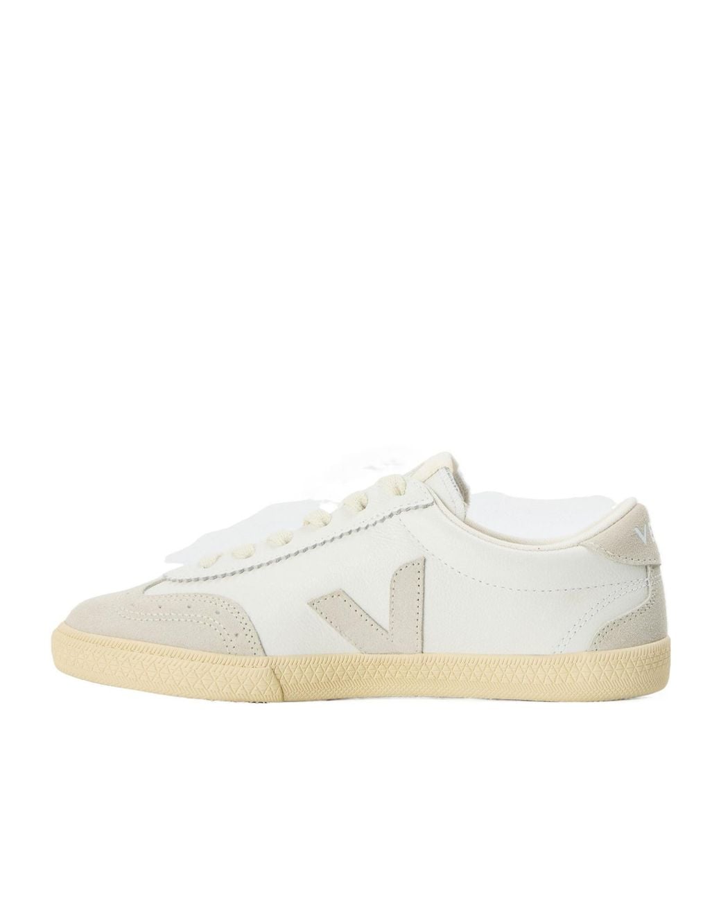 Veja White Lowtop Mixedmaterial Sneakers