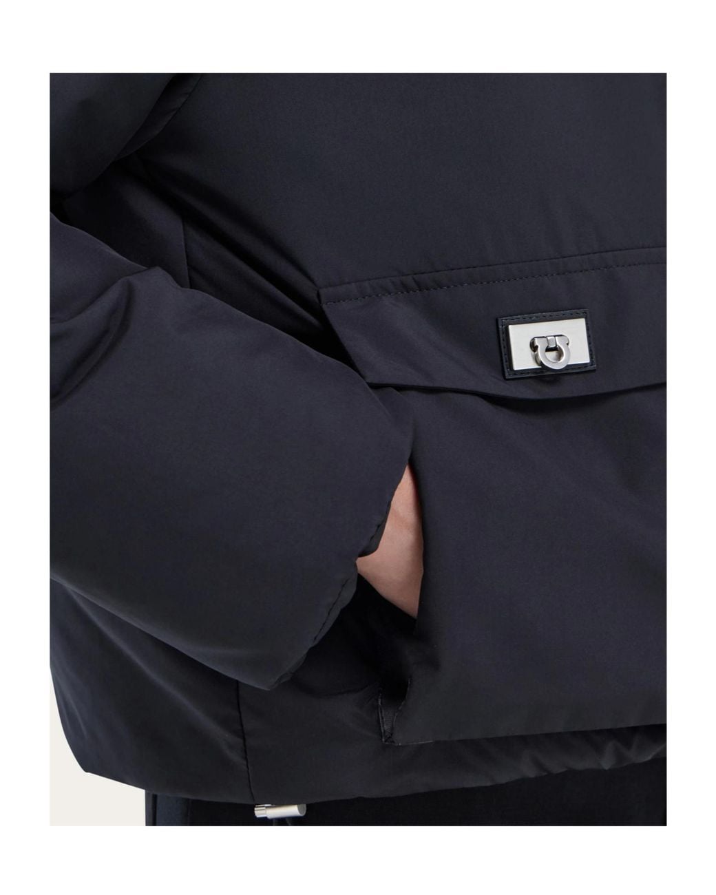 Ferragamo Blue Ferragamo Zip-Up Hooded Padded Jacket