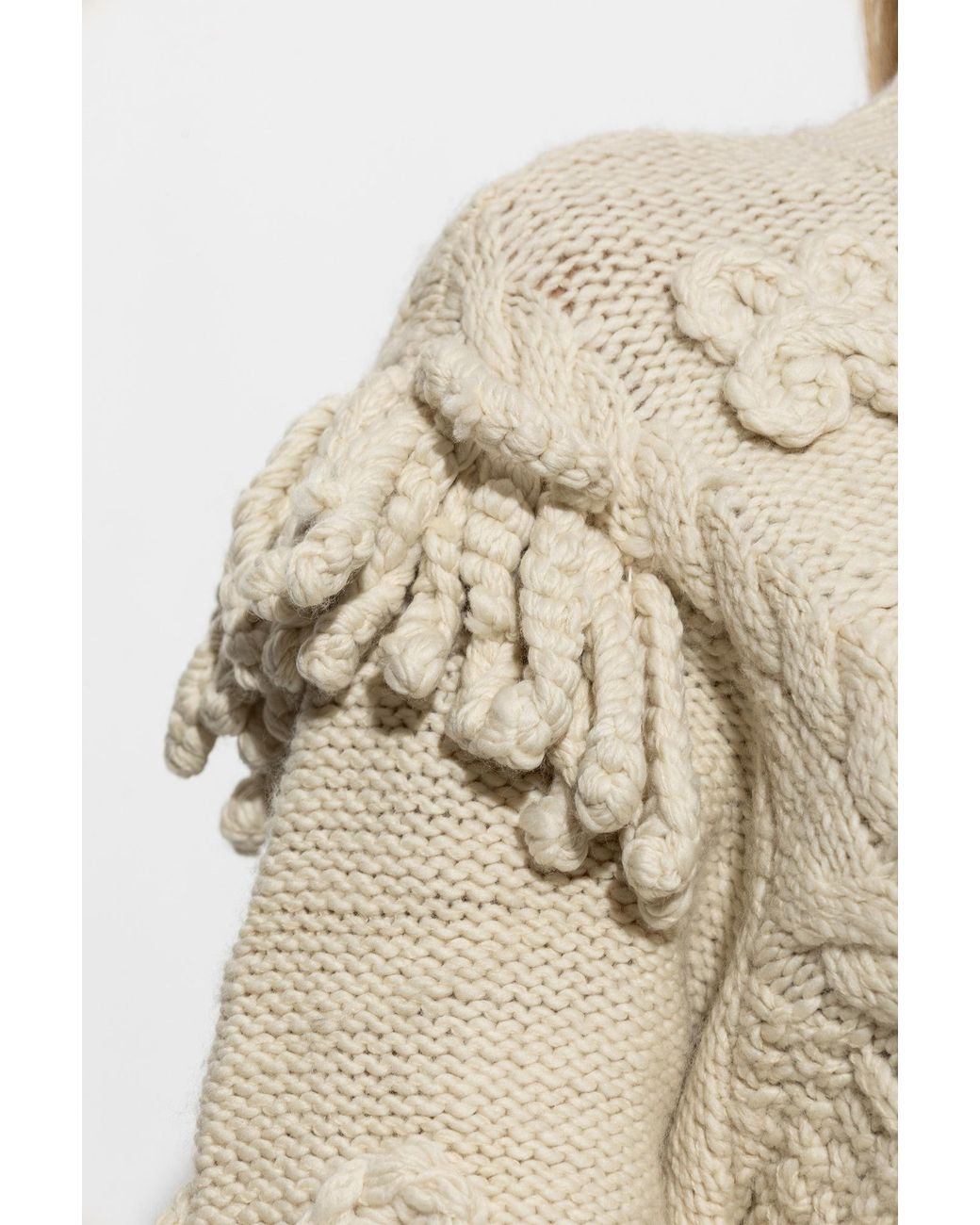 Isabel Marant White Étoile Katria Cable Knit Sweater
