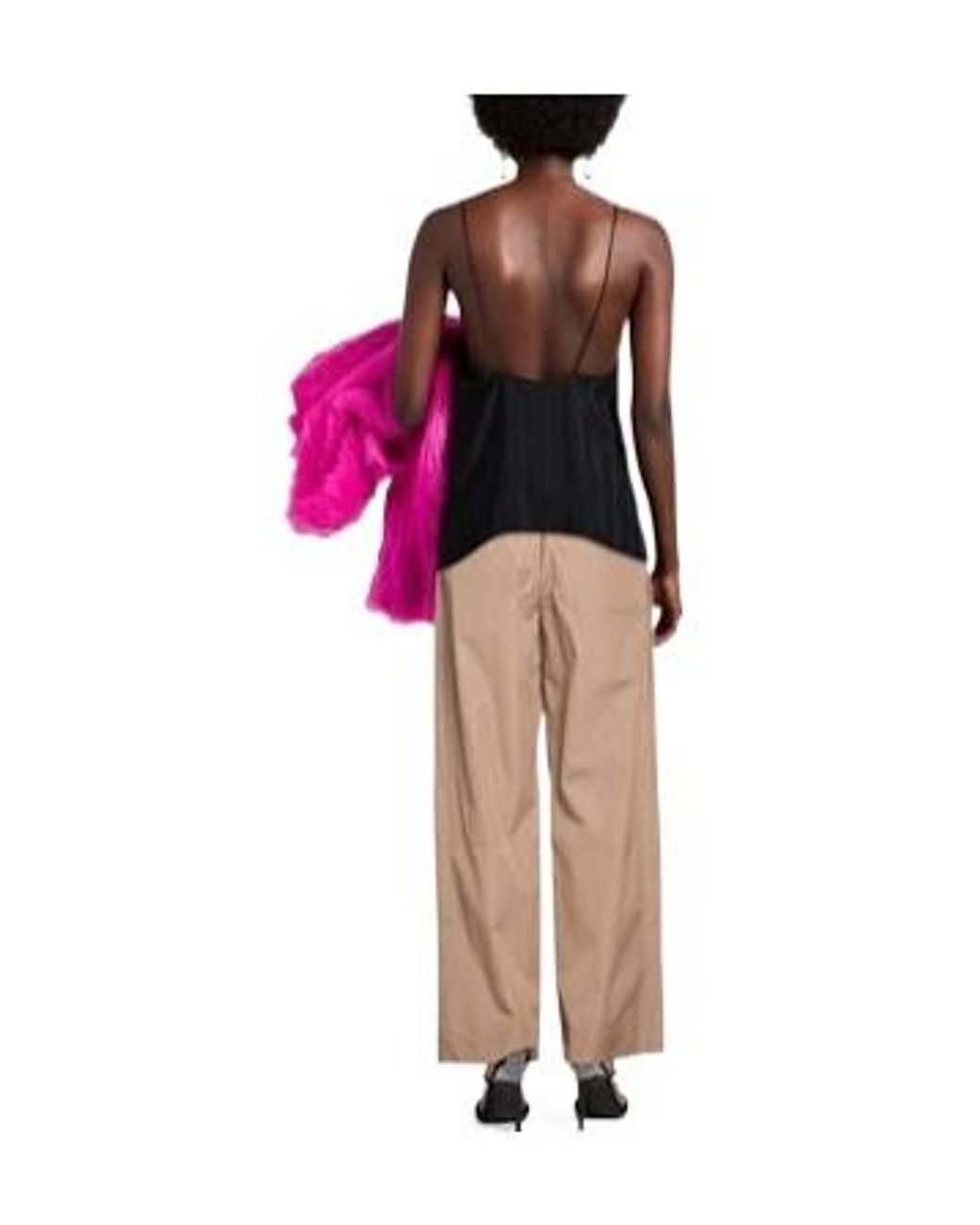 MAX&Co. Natural Pleated Loose Wide-Leg Casual Trousers
