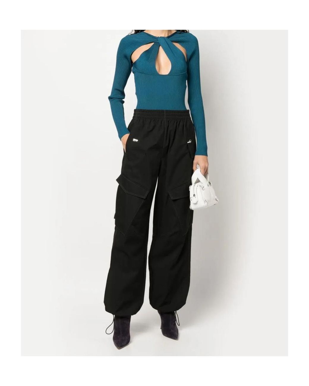 Coperni Blue Cut-Out Knitted Top