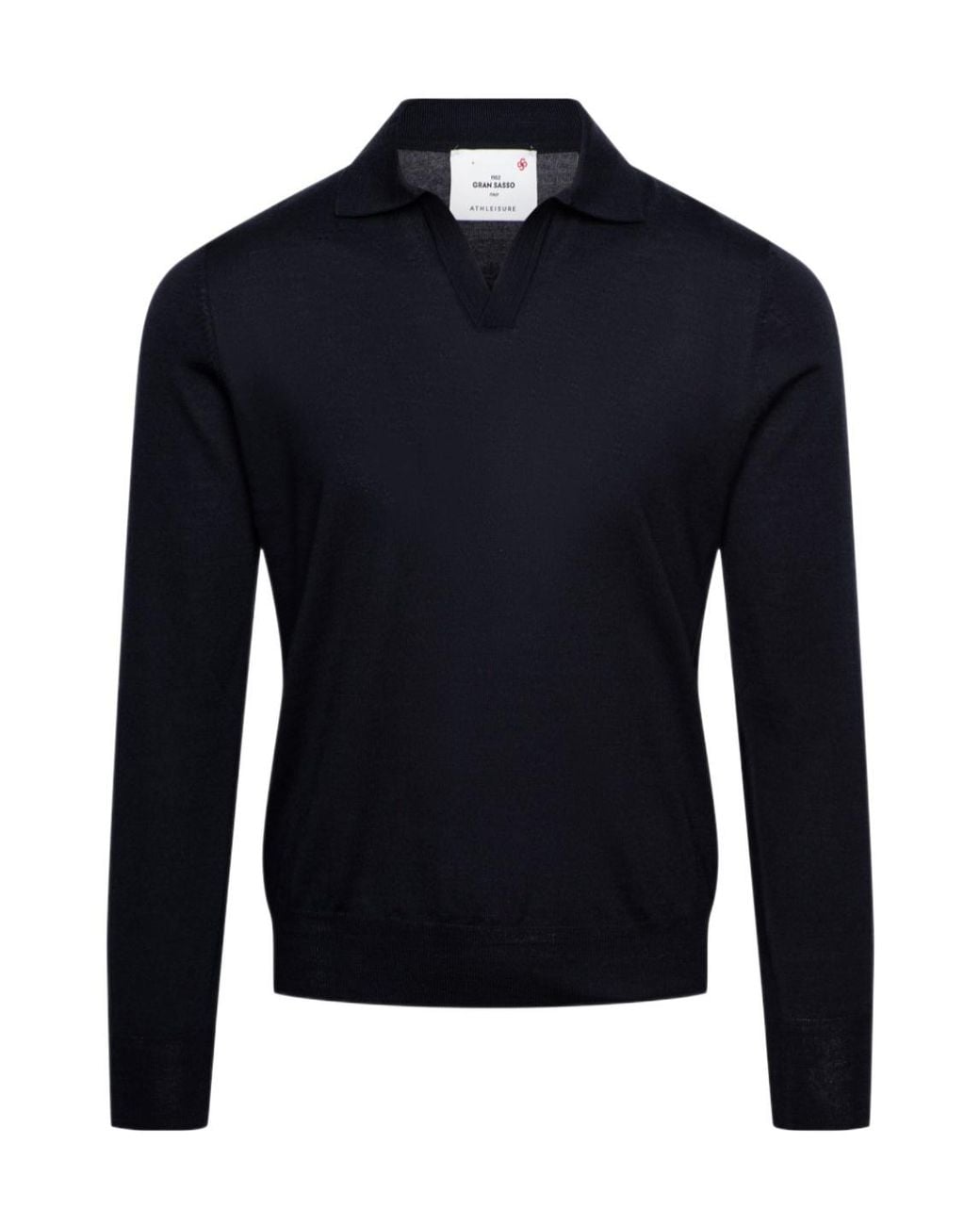 Gran Sasso Blue Polo-Collar Long-Sleeve Sweater for men