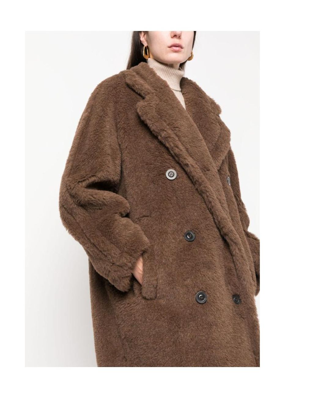 Max Mara Brown Double-Breasted Long-Sleeved Coat