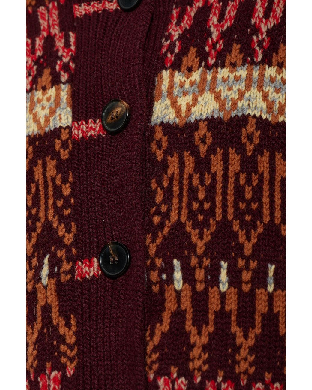 Dries Van Noten Red Short-Sleeved Cardigan