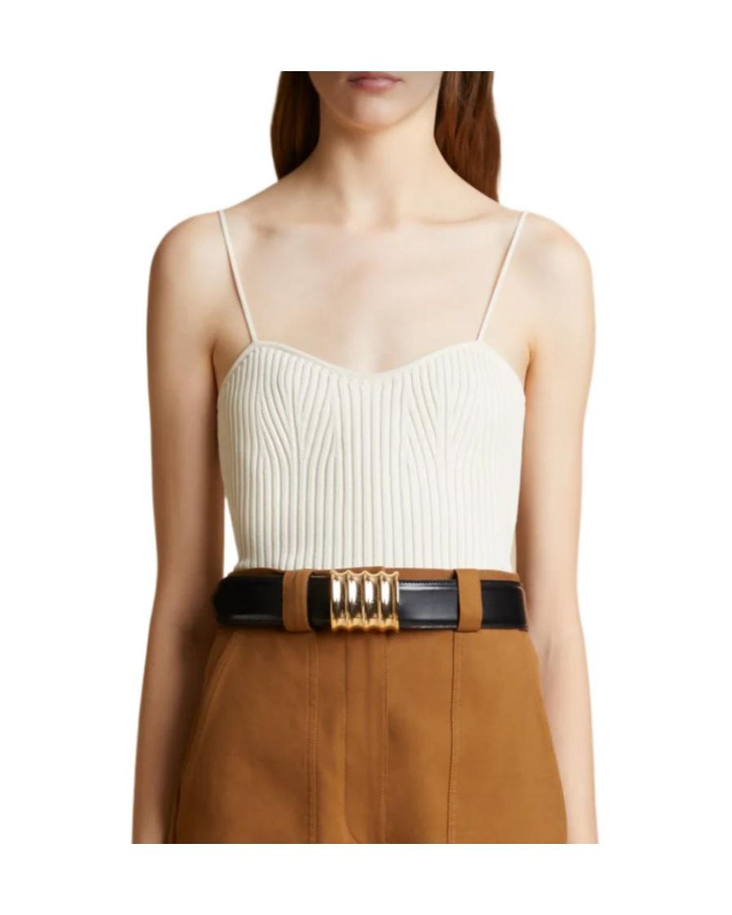 Khaite White The Ziggy Knitted Top