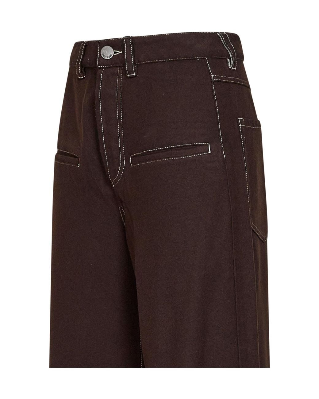 Uma Wang Blue Casual Trousers With Belt Loops