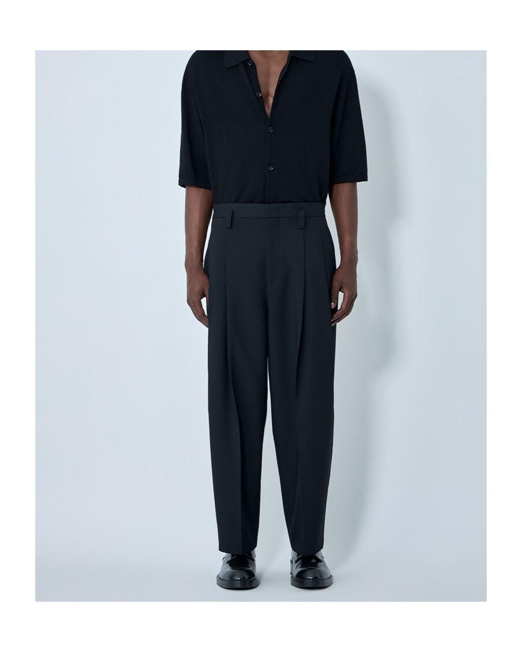 Jil Sander Blue Pleated Tailored Pants for men