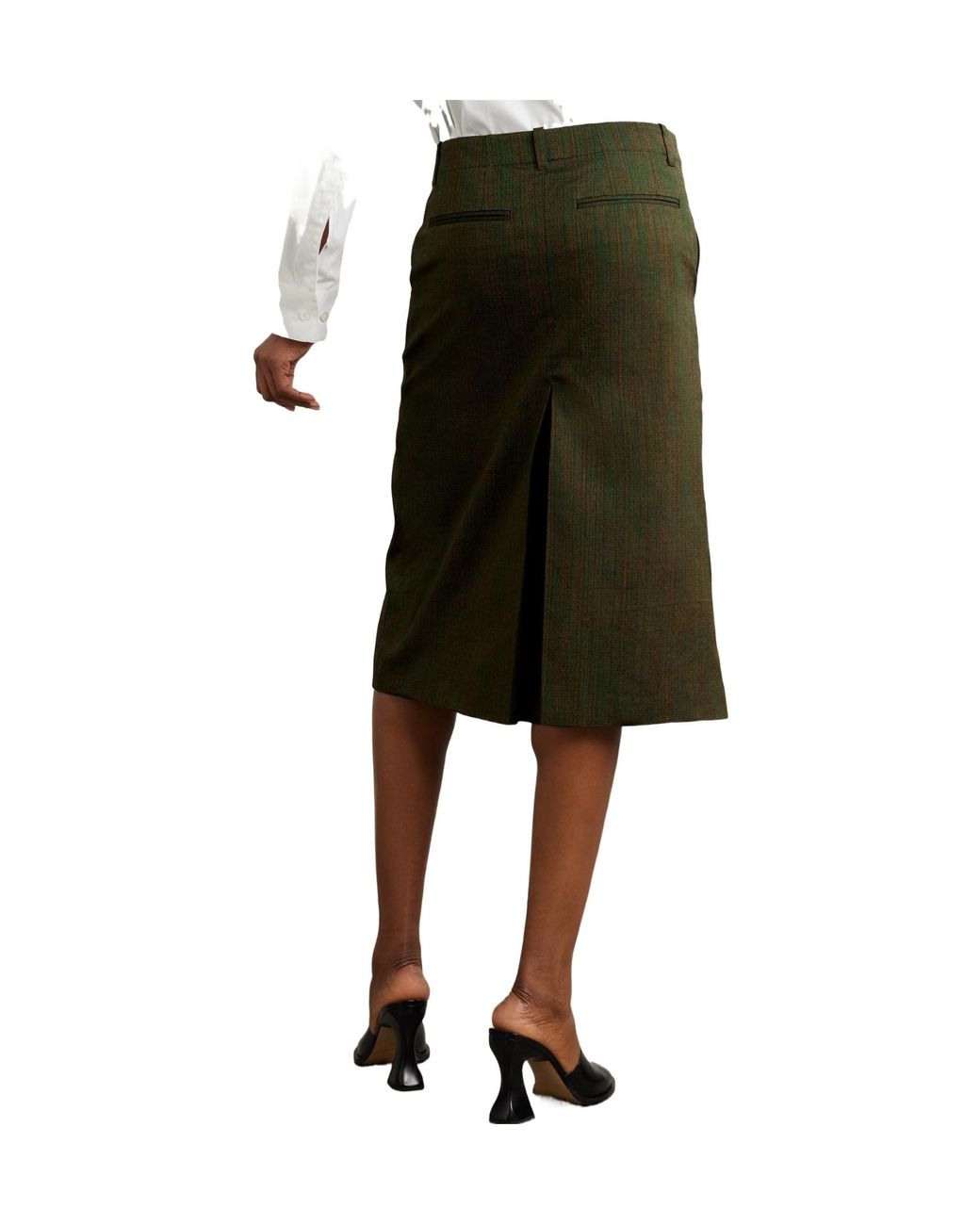 Dries Van Noten Green Waist Loop Skirt