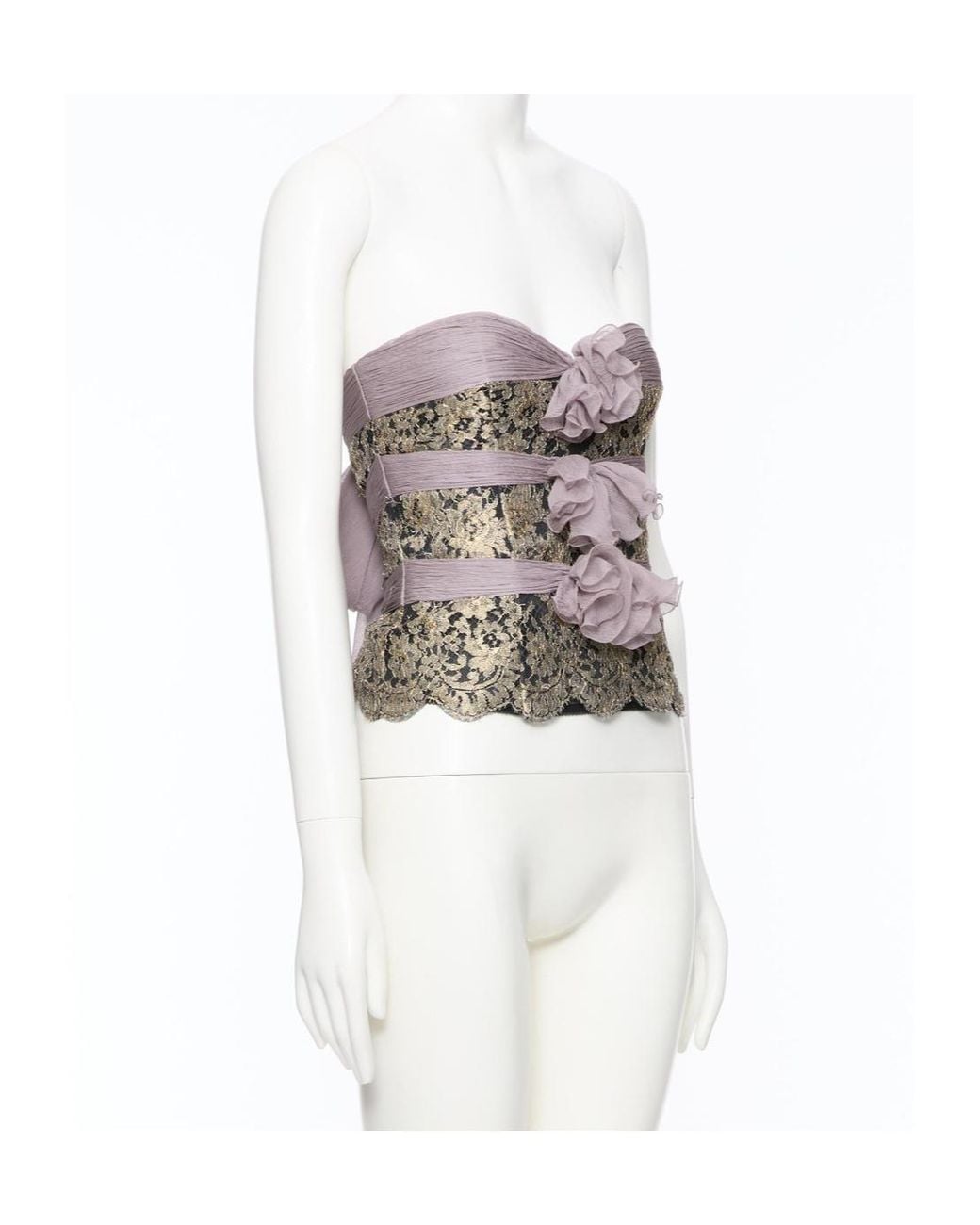 Valentino White Bow Detailed Strapless Top