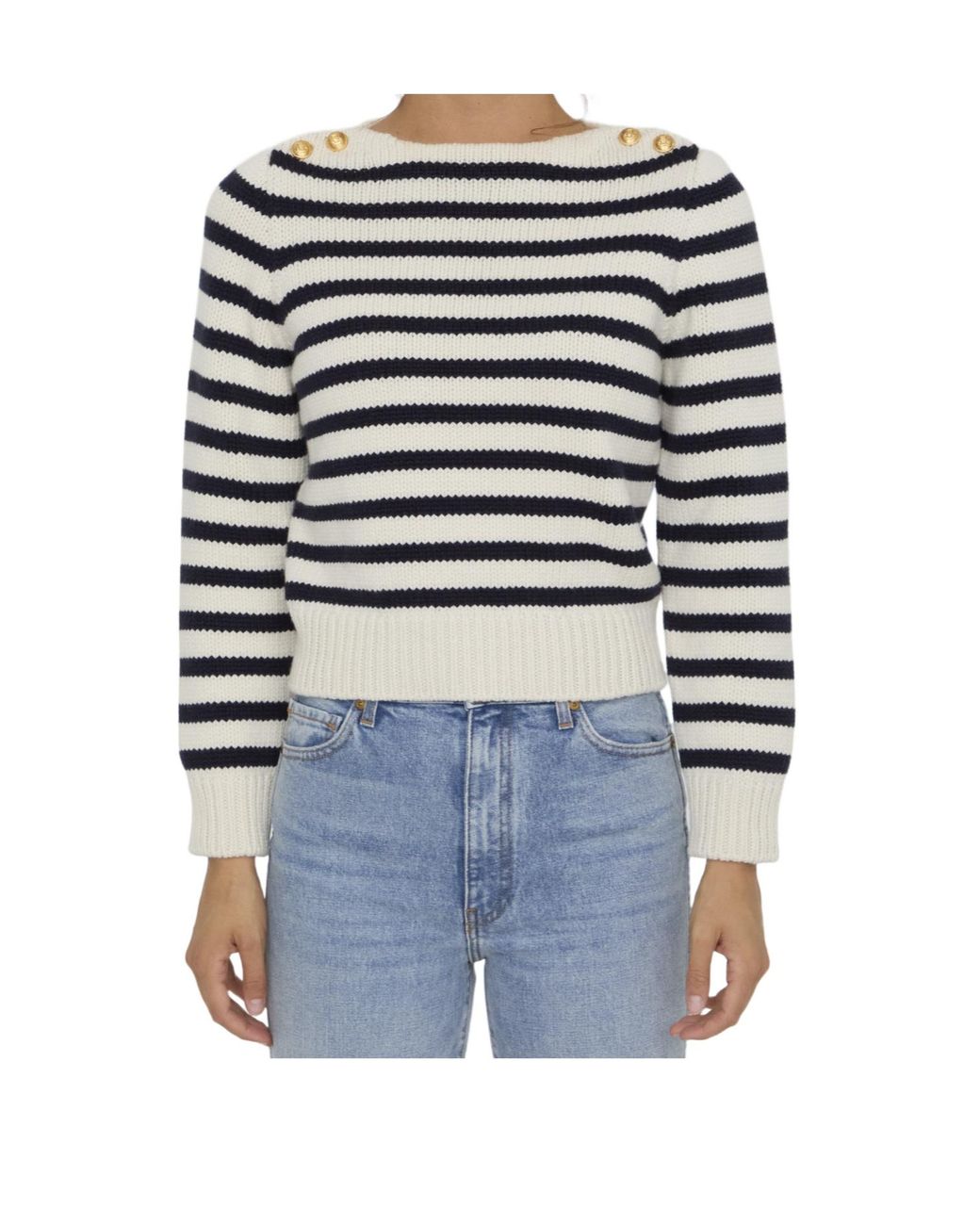 Céline Blue Boat Neck Marinière Sweater