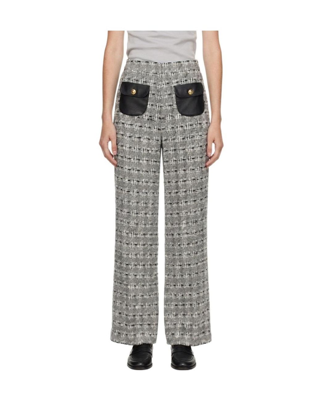 Marissa Chiara Gray Plaid Casual Pants