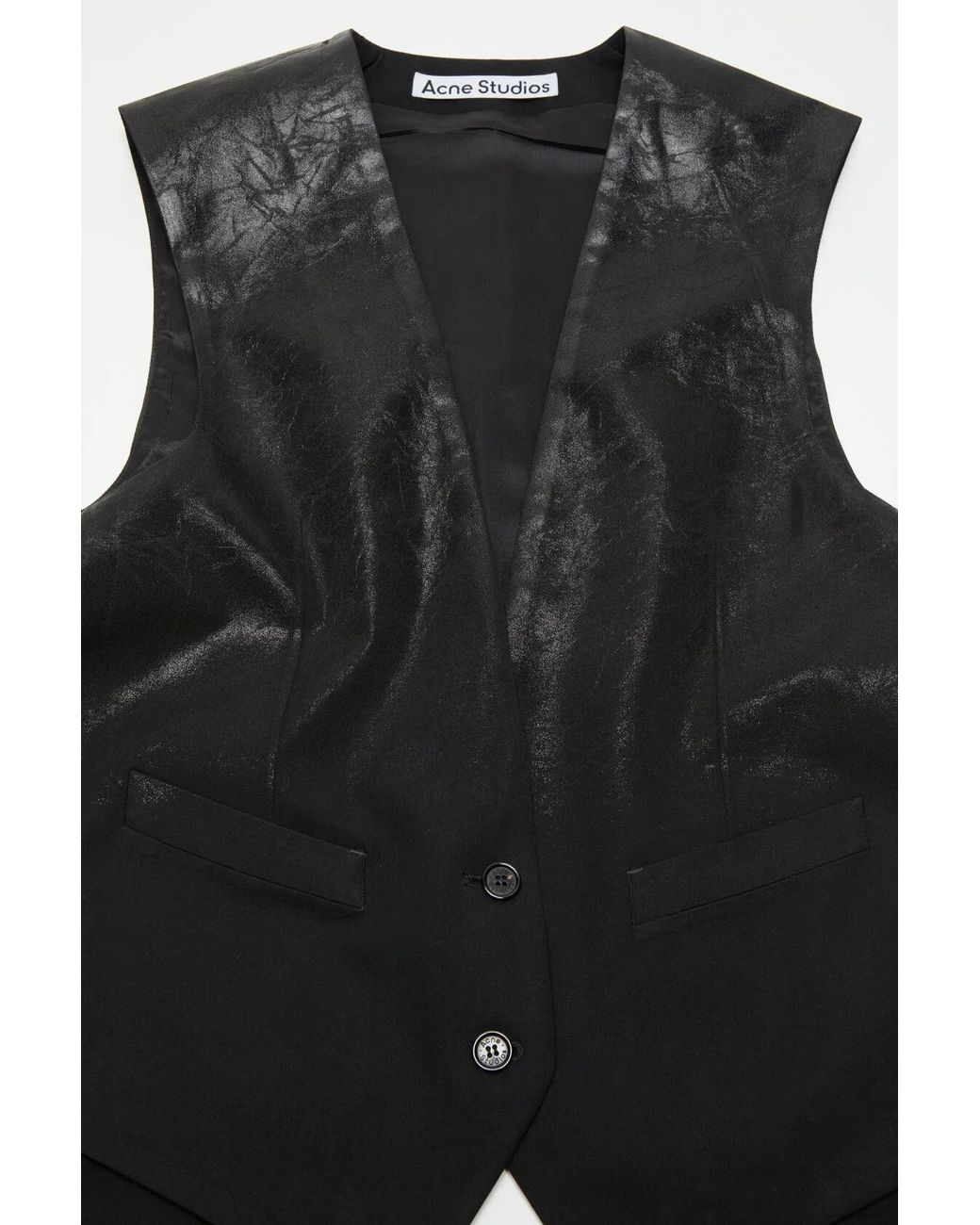 Acne Black V-Neck Buttoned Vest
