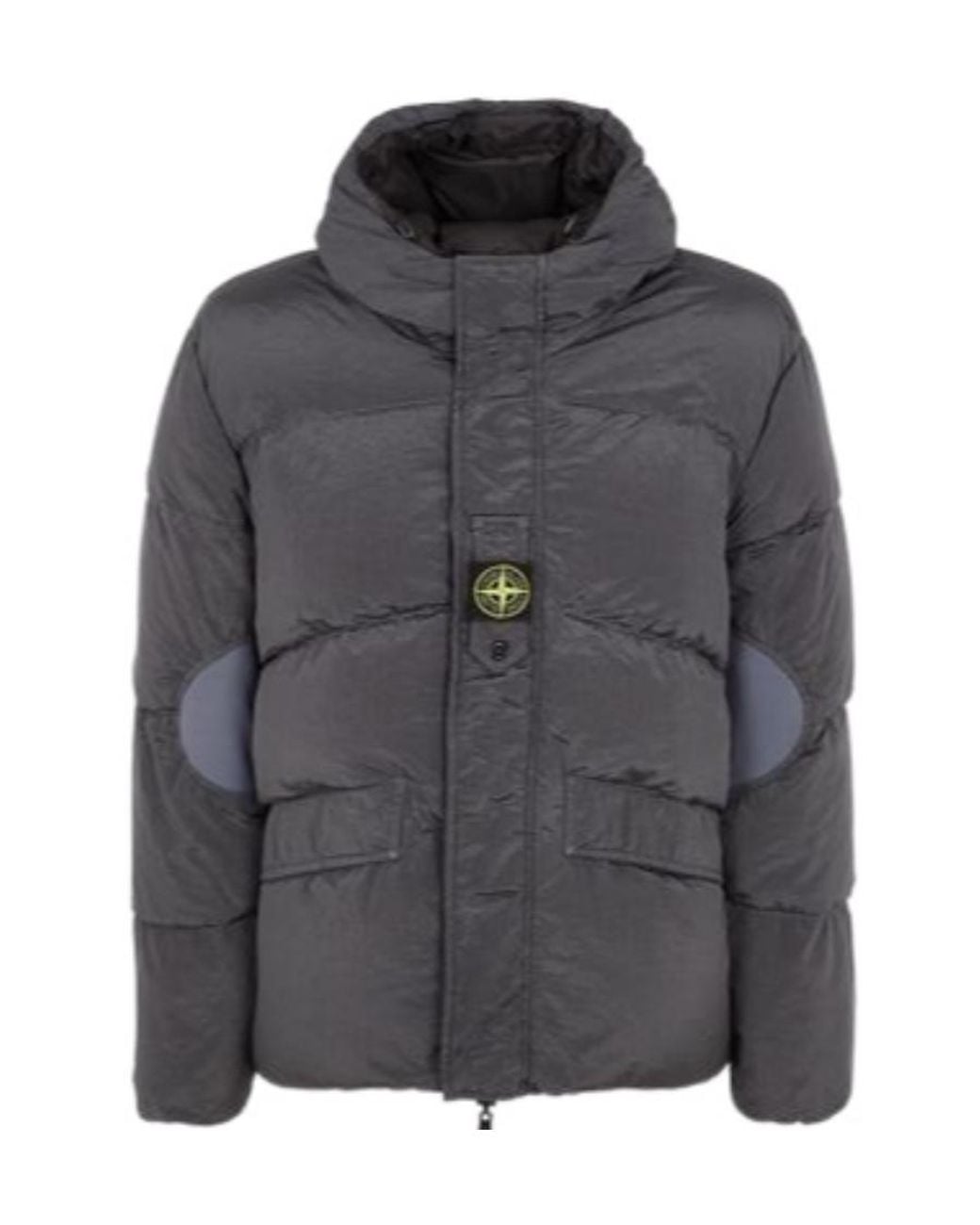 Stone Island Gray Compass-Patch Padded Jacket for men
