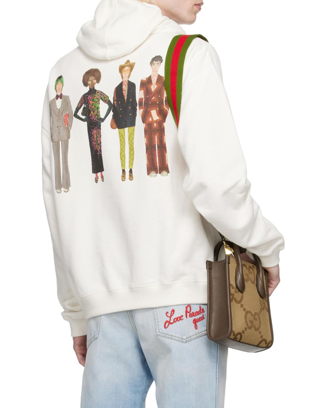 Gucci White Exquisite Characters Hoodie for men