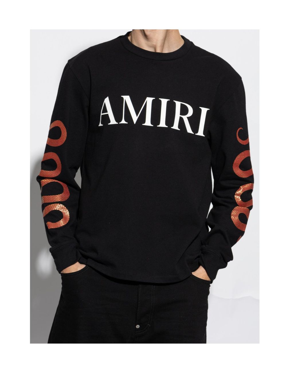 Amiri Black Logo-Print Long-Sleeve T-Shirt for men