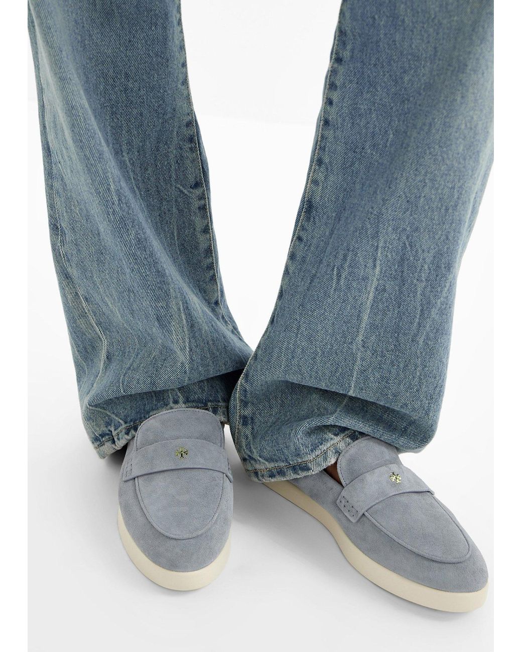 Tory Burch Gray Ballet Sport Loafers