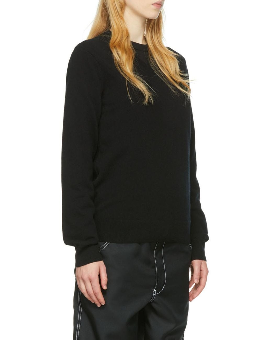 Comme des Garçons Black Round-Necked Wool Sweater