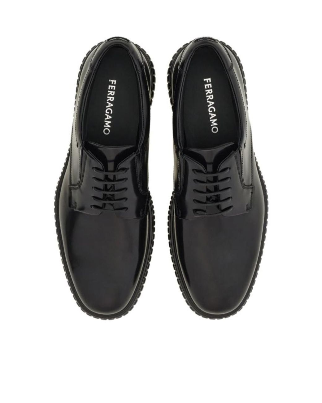 Ferragamo Black Casual Derby Shoe for men