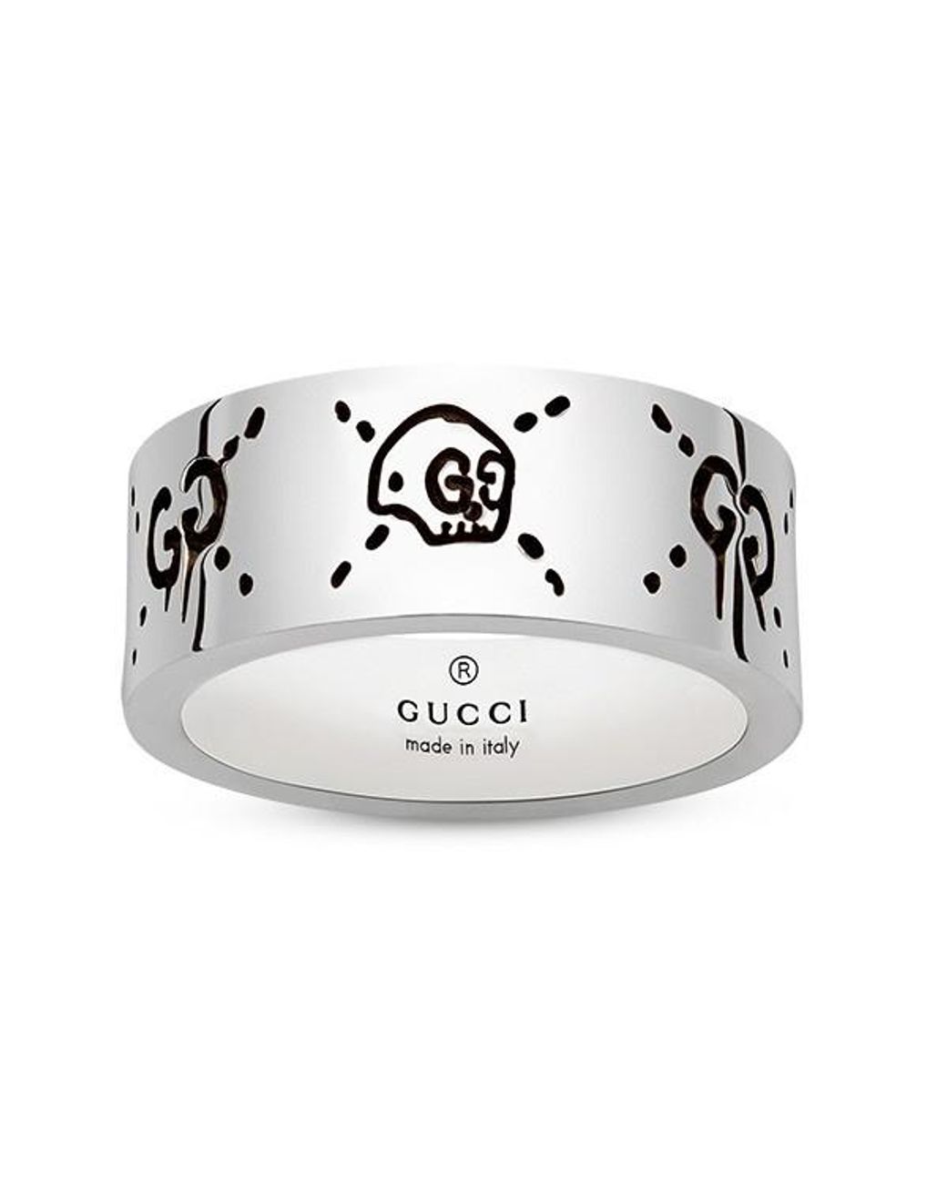 Gucci White Ghost Logo Ring