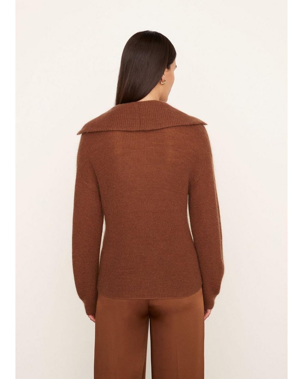 Vince Brown Half-Zip Pullover Jumper