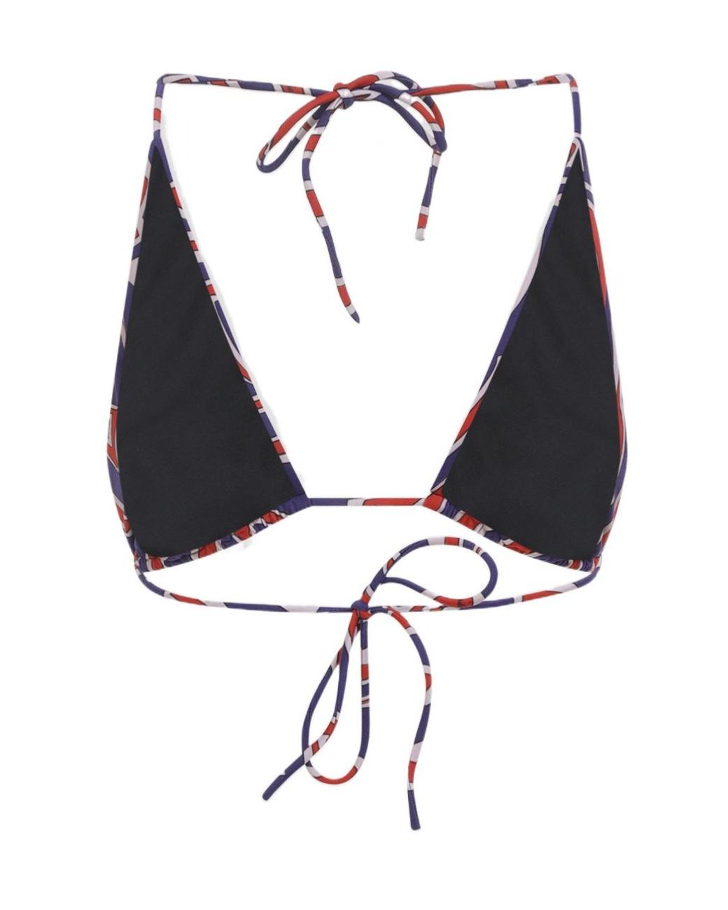 Emilio Pucci Red Labirinto Print Triangle Bikini Top