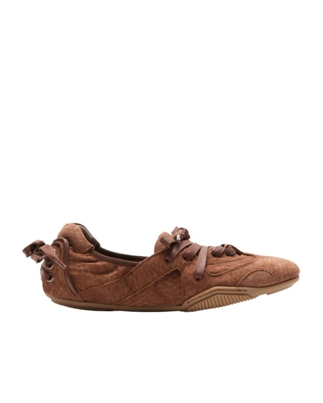 Acne Brown Lace-Up Flat Shoes