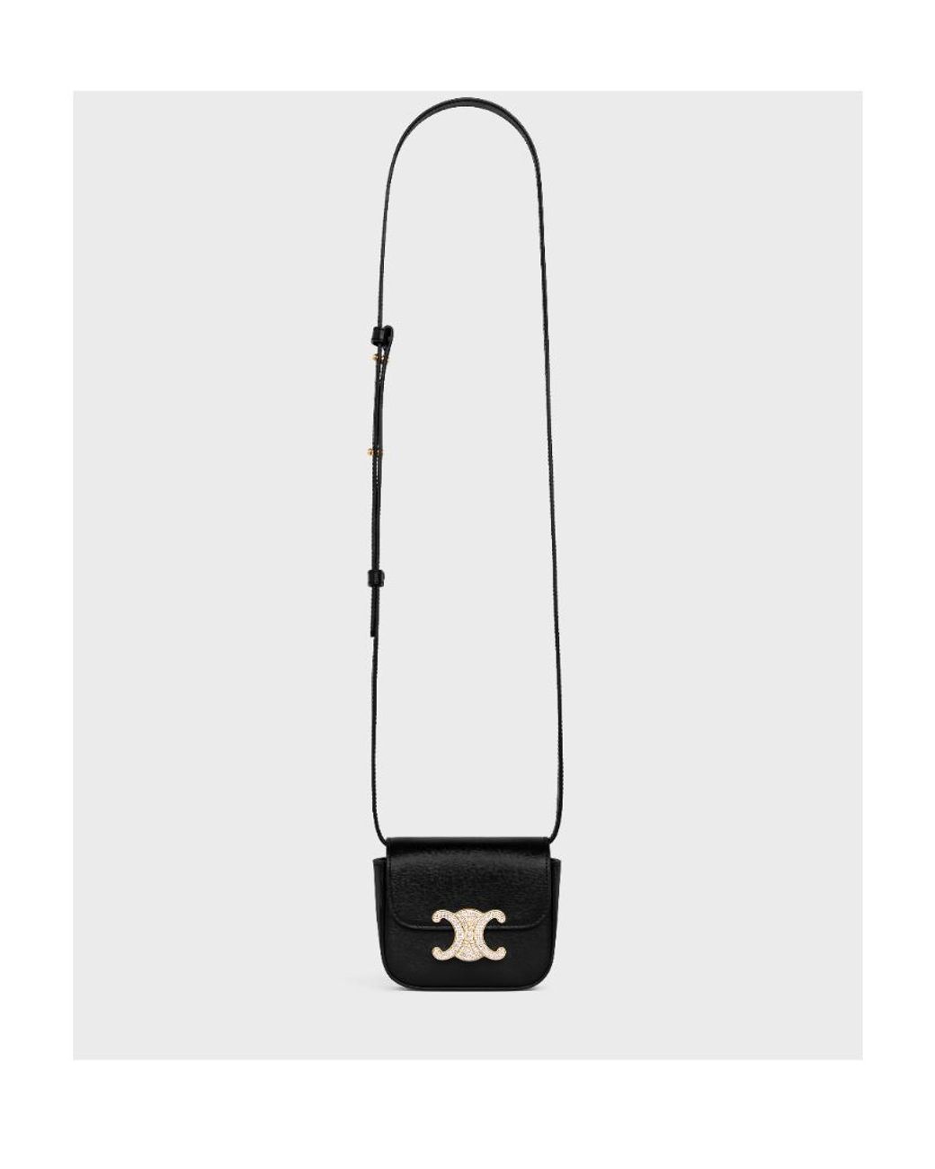 Céline Black Mini Triomphe With Strass Closure
