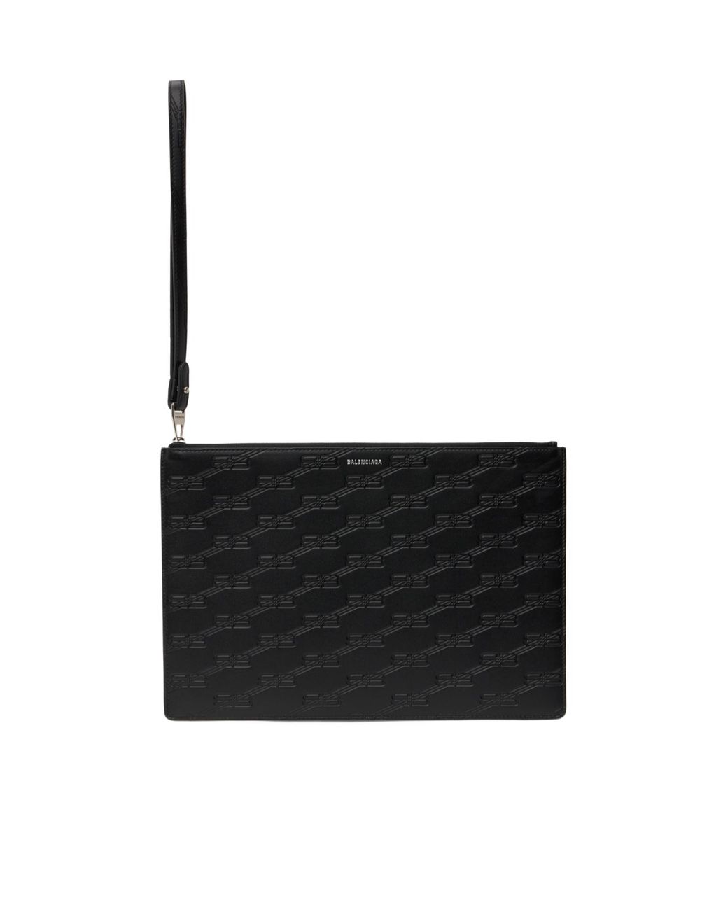 Balenciaga Black Monogram-Embossed Clutch Bag for men