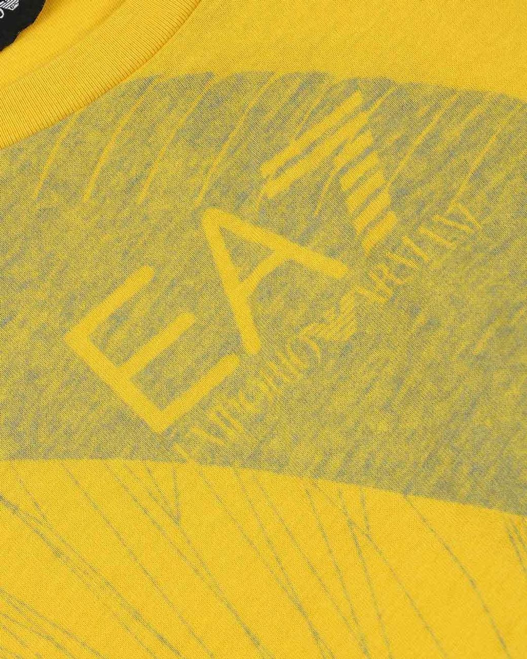 EA7 Yellow Logo Printed T-Shirt With Round Neck for men