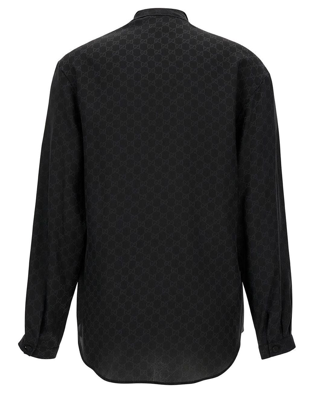 Gucci Black Printed Silk Blouse Top