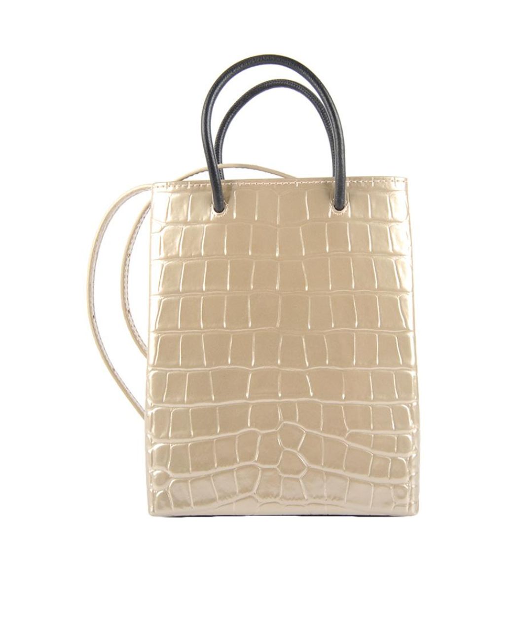 Balenciaga Natural Logo-Print Leather Tote Bag