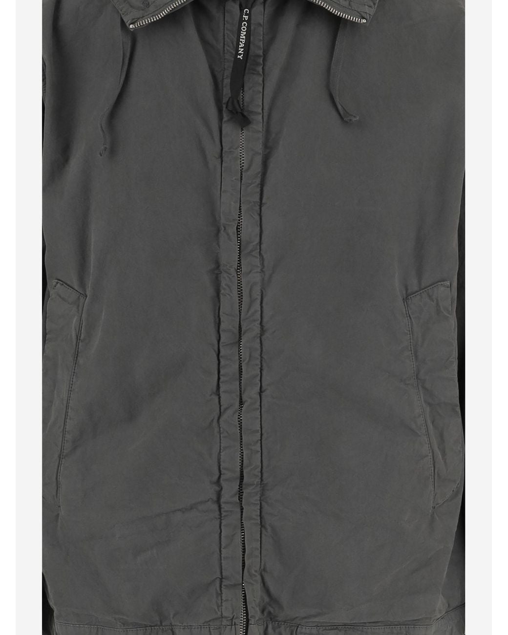 C P Company Gray Micro Reps Hooded Jacket for men