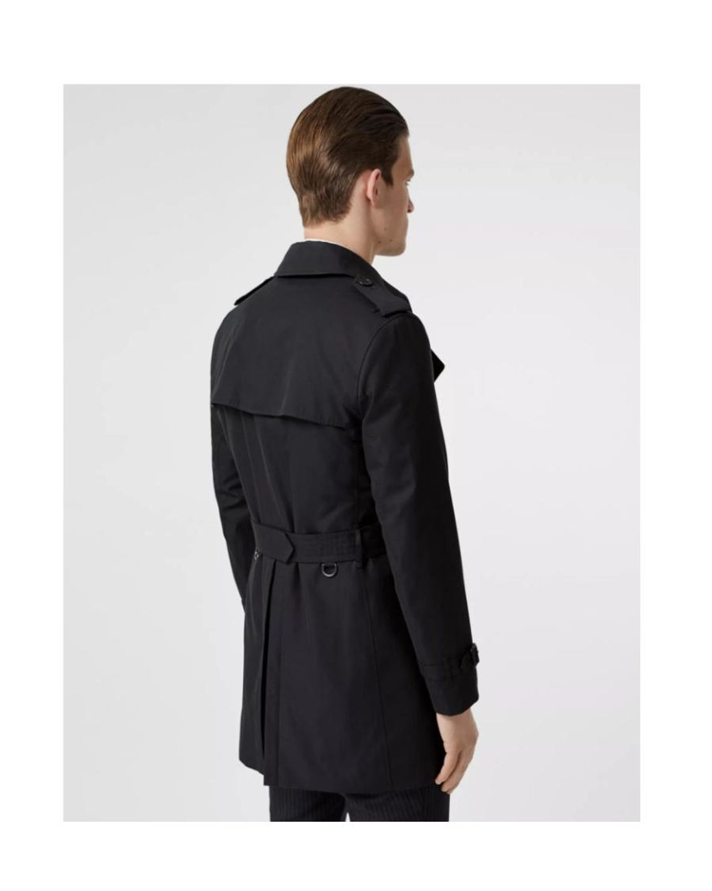 Burberry Black Cotton Gabardine Trench Coat for men