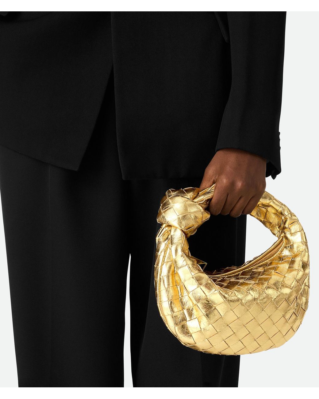 Bottega Veneta Metallic Jodie Mini Top Handle Bag