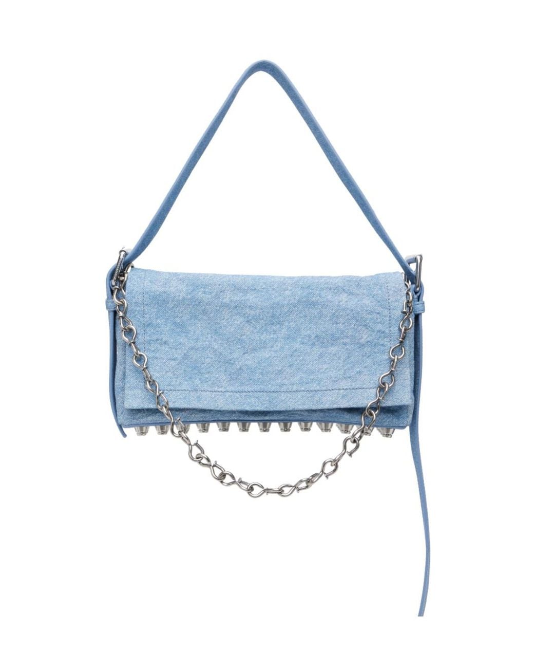 Alexander Wang Blue Medium Denim Ricco Flap Shoulder Bag