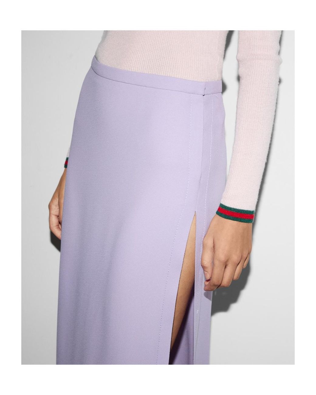 Gucci Purple Slit-Detailed Skirt