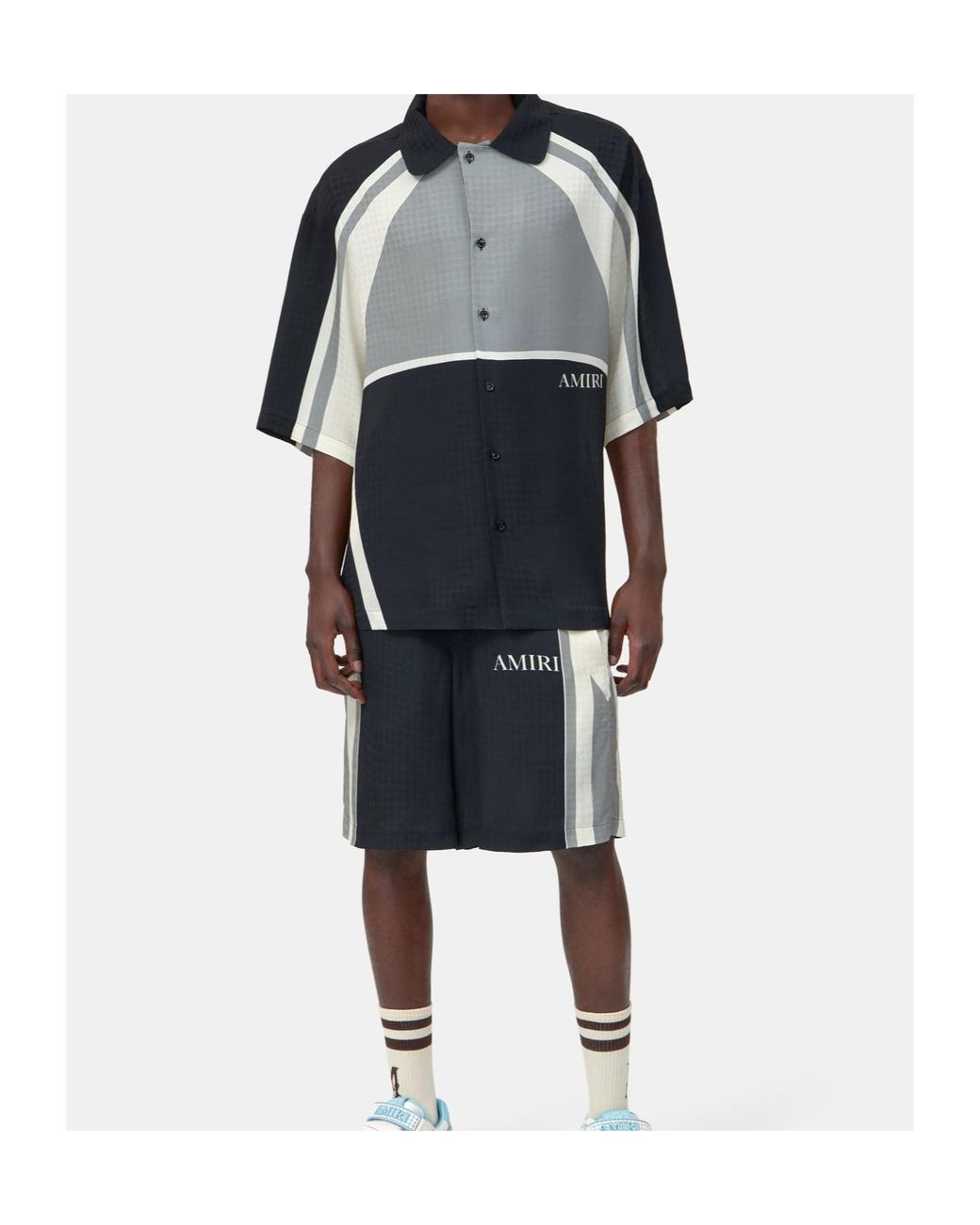 Amiri Black Panel Buttoned Shirt for men