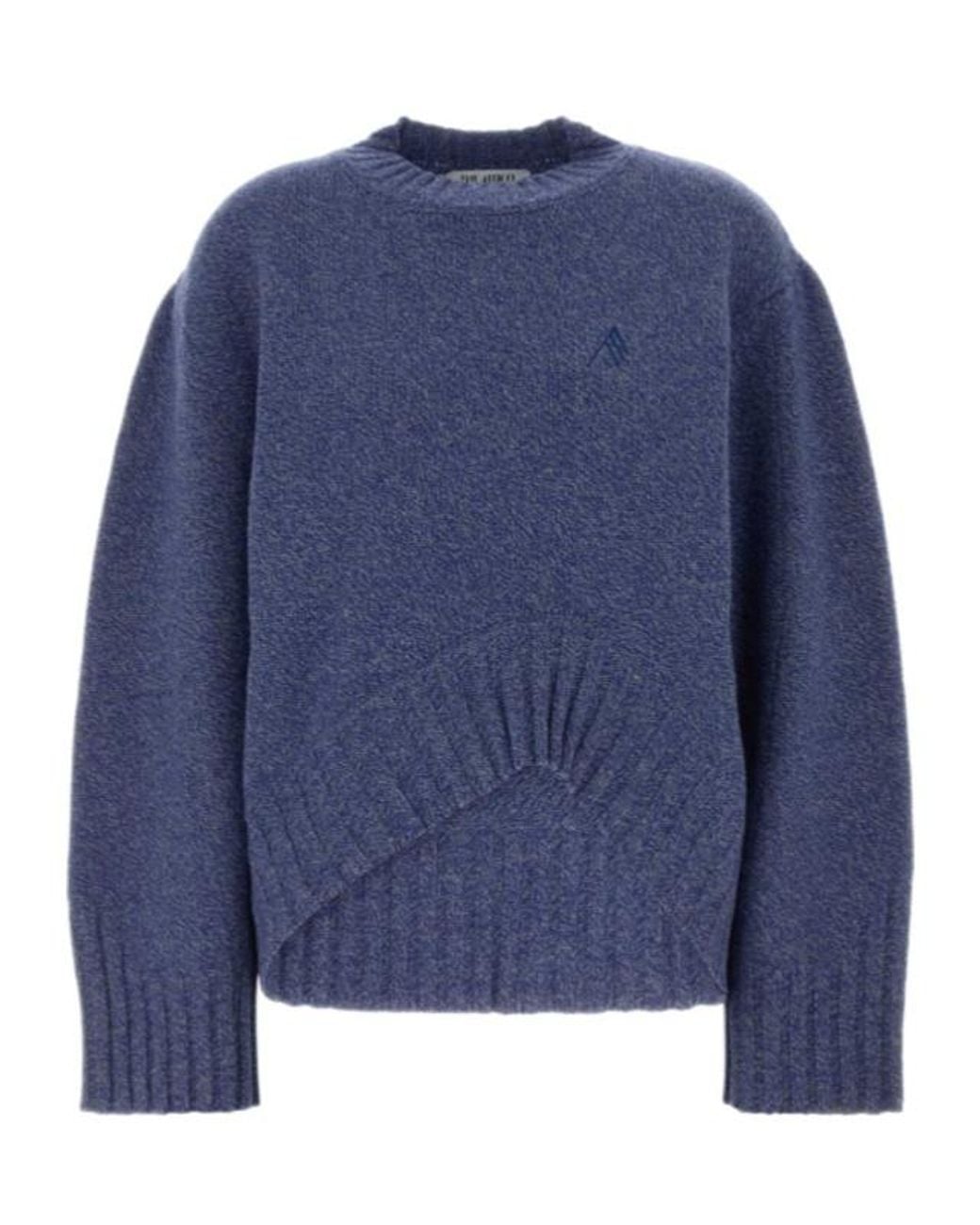 The Attico Blue The Asymmetric Hem Knitted Sweater