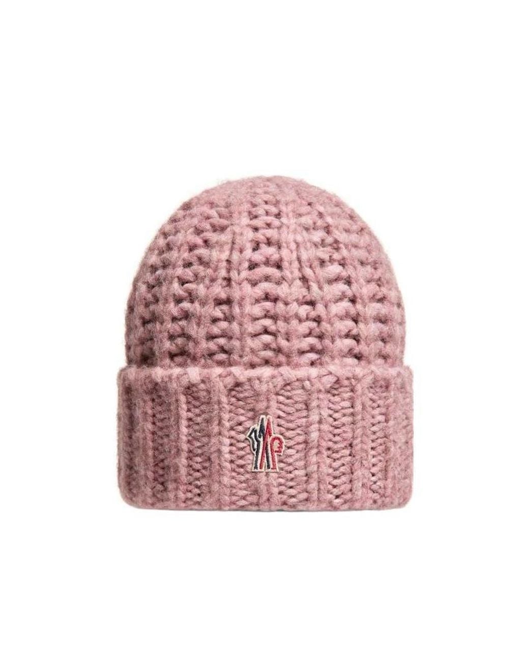 Moncler Pink Alpaca Blend Rib Knit Beanie