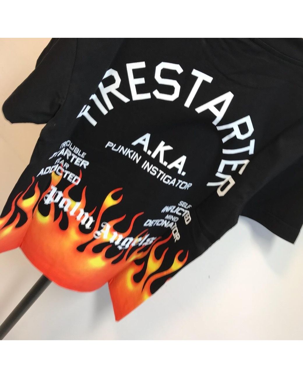 Palm Angels Black Flame T-Shirt for men