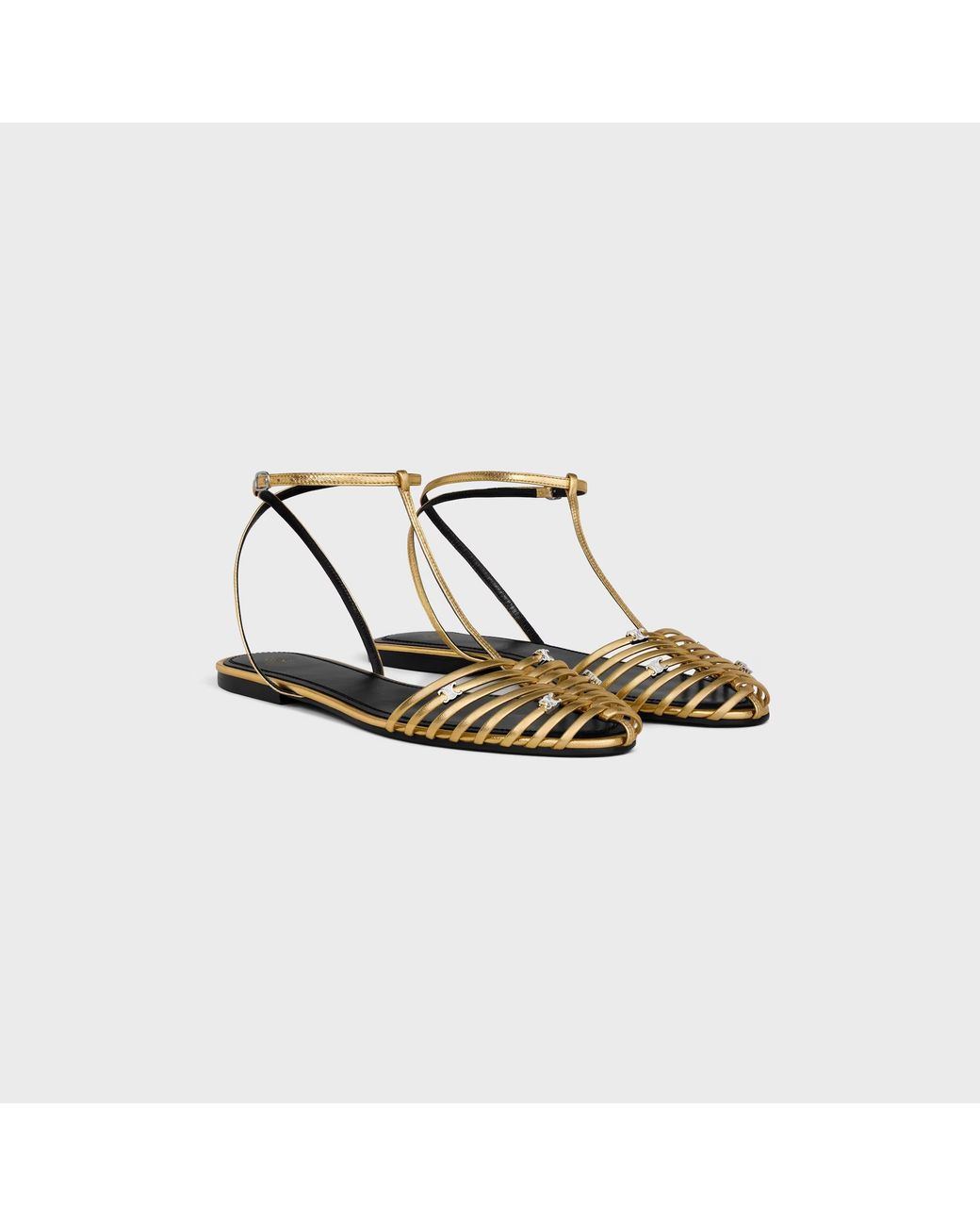 Céline Metallic Cage Flat Sandal