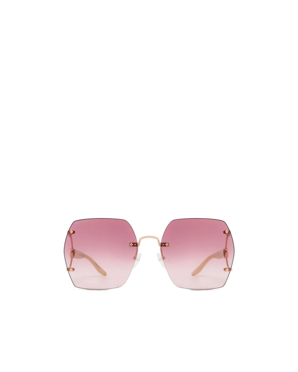 Gucci Pink Eyewear Geometric Frame Sunglasses