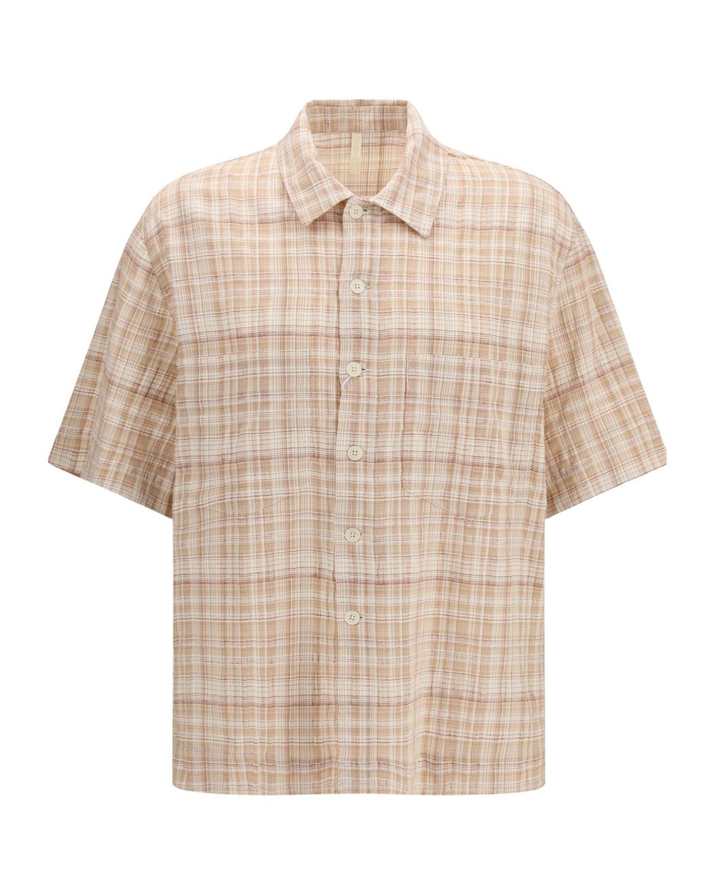 sunflower Natural Adam Checked Short-Sleeve Shirt for men