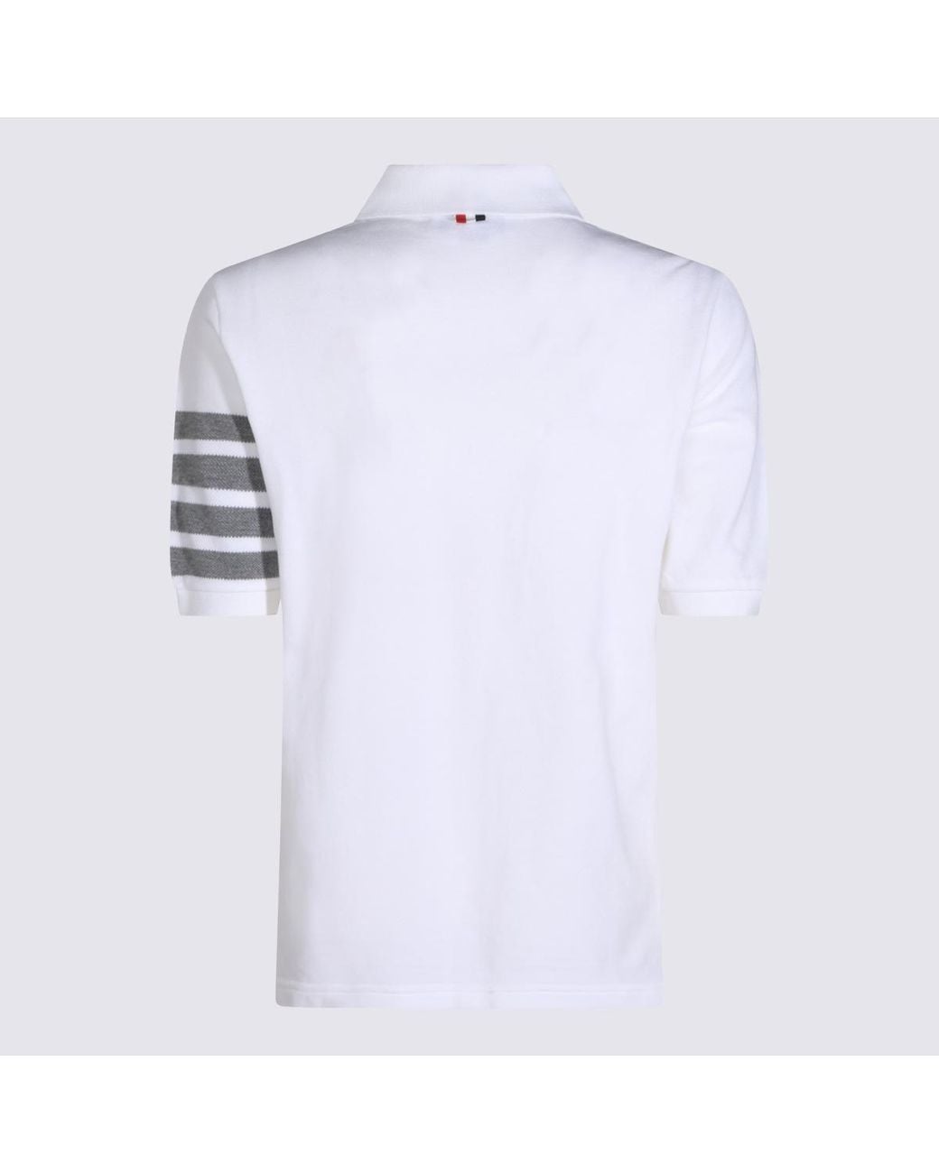 Thom Browne White 4-Bar Short Sleeved Polo Top