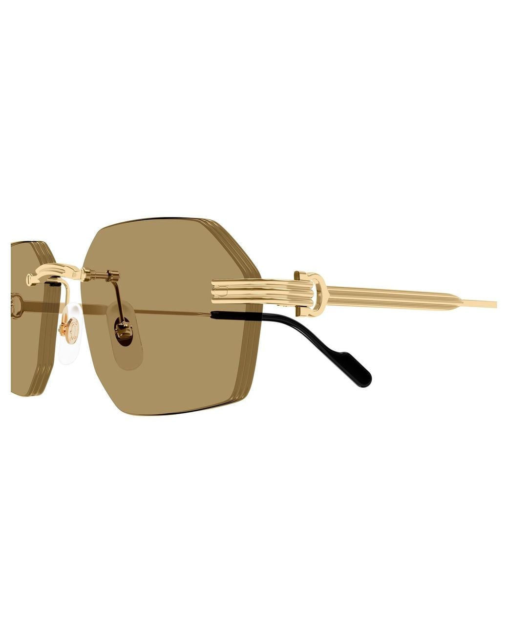Cartier Metallic Geometric Frame Sunglasses for men