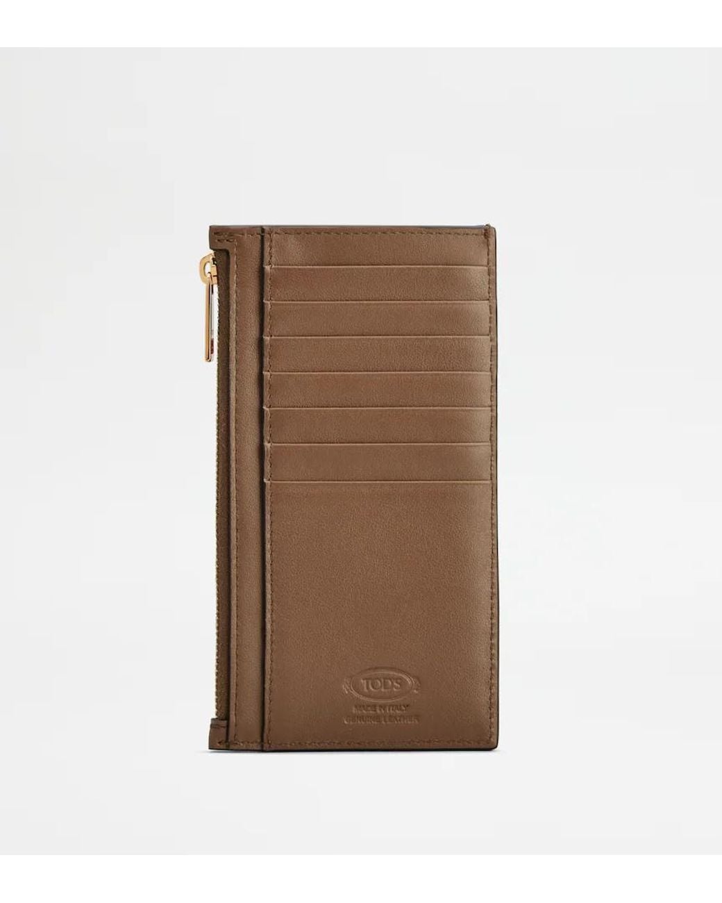 Tod's Brown Logo Plaque Wallet