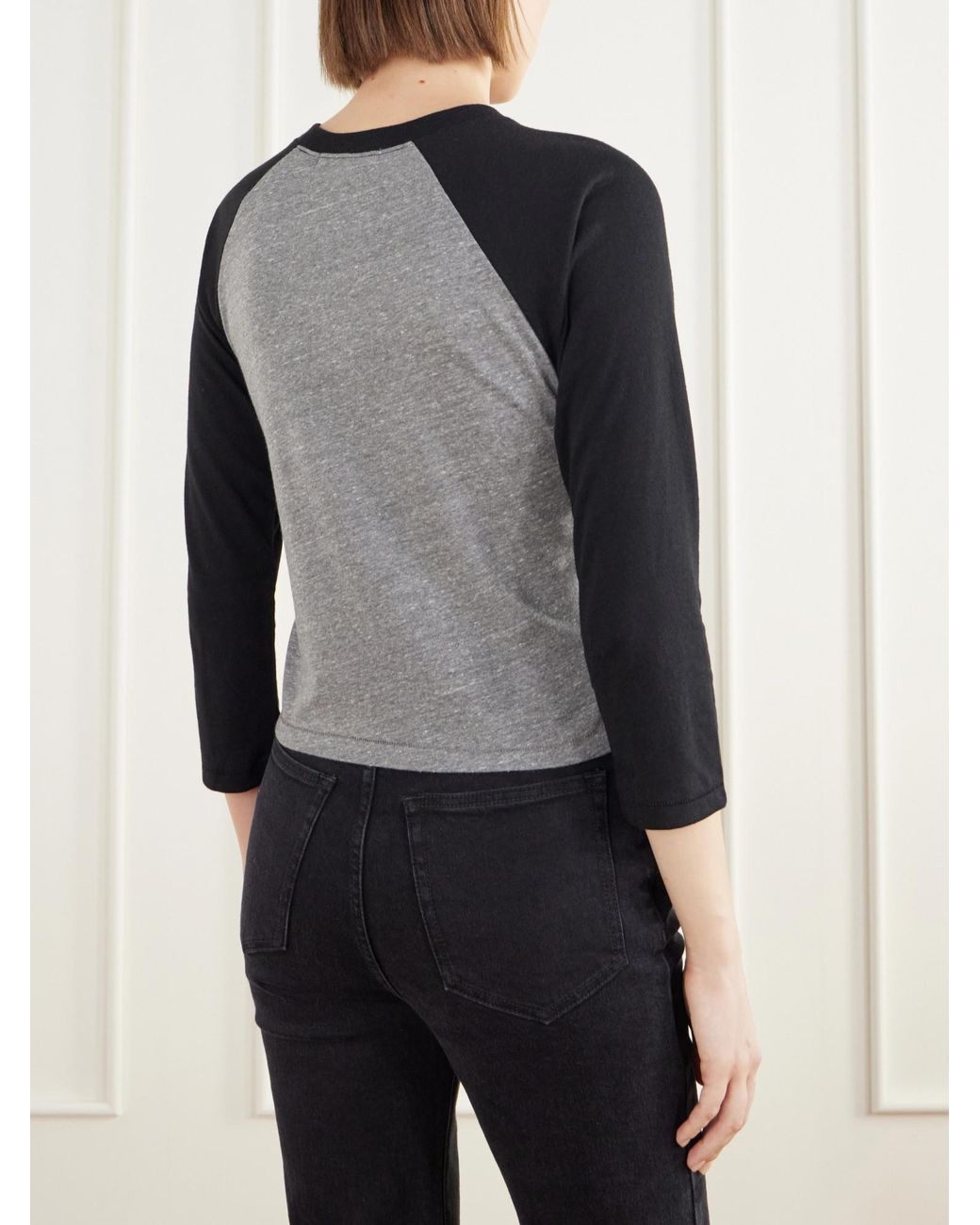 ÉTERNE Black Two-Tone Jersey T-Shirt