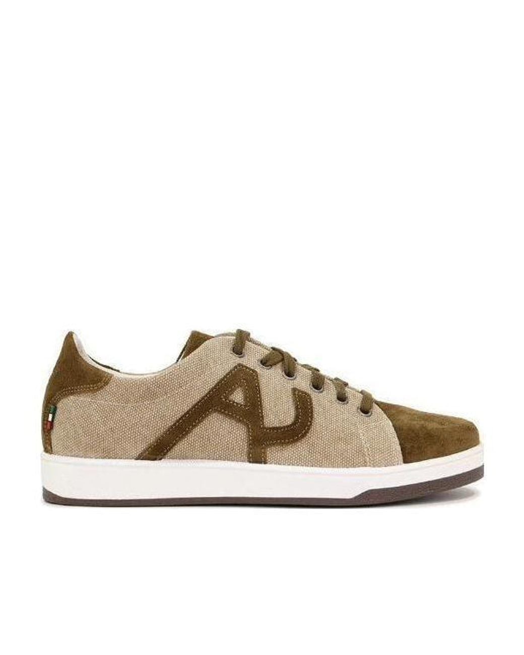 Armani Jeans Brown Logo Low-Top Leisure Sneakers for men