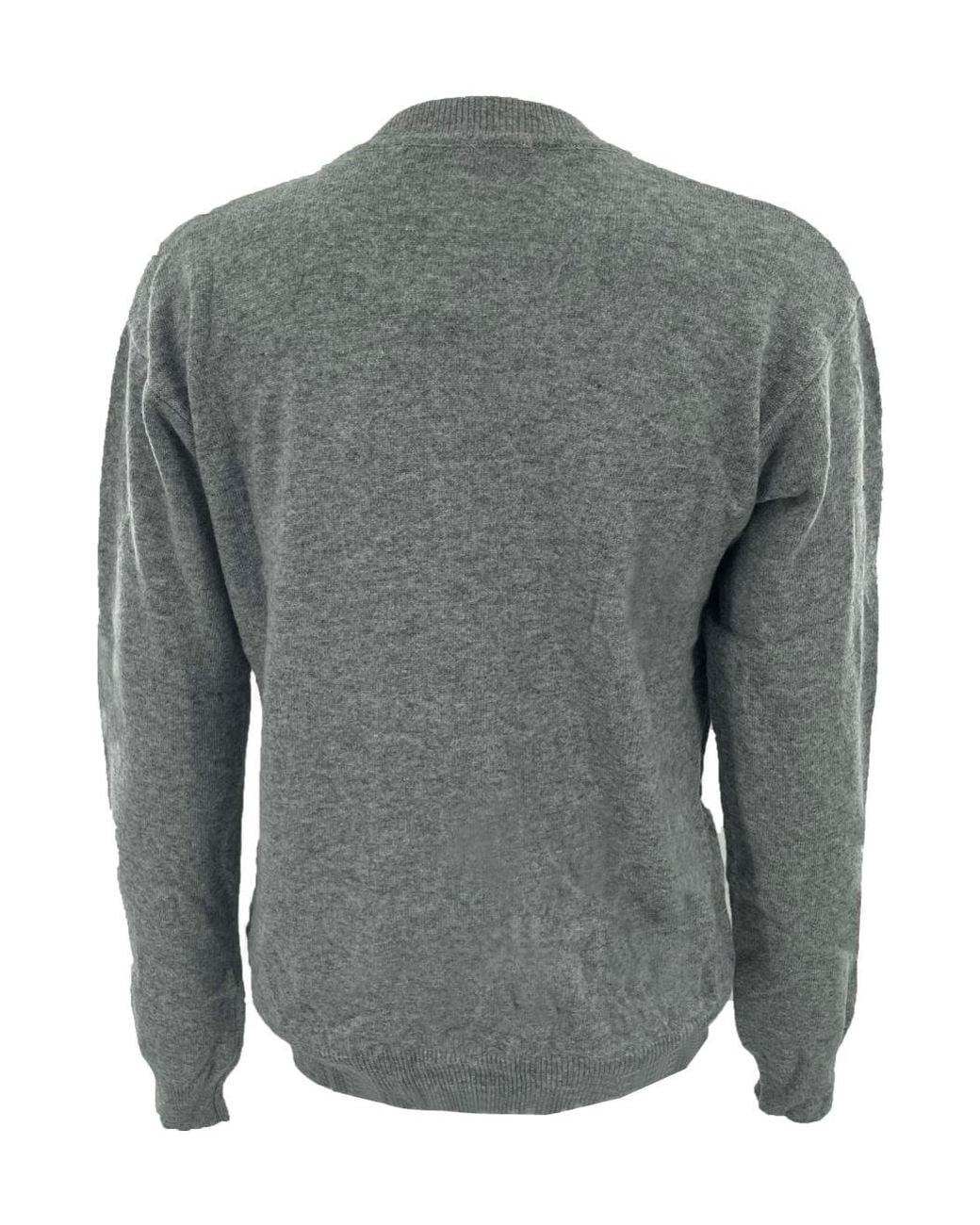 Moschino Gray Round-Collar And Long-Sleeved Sweater